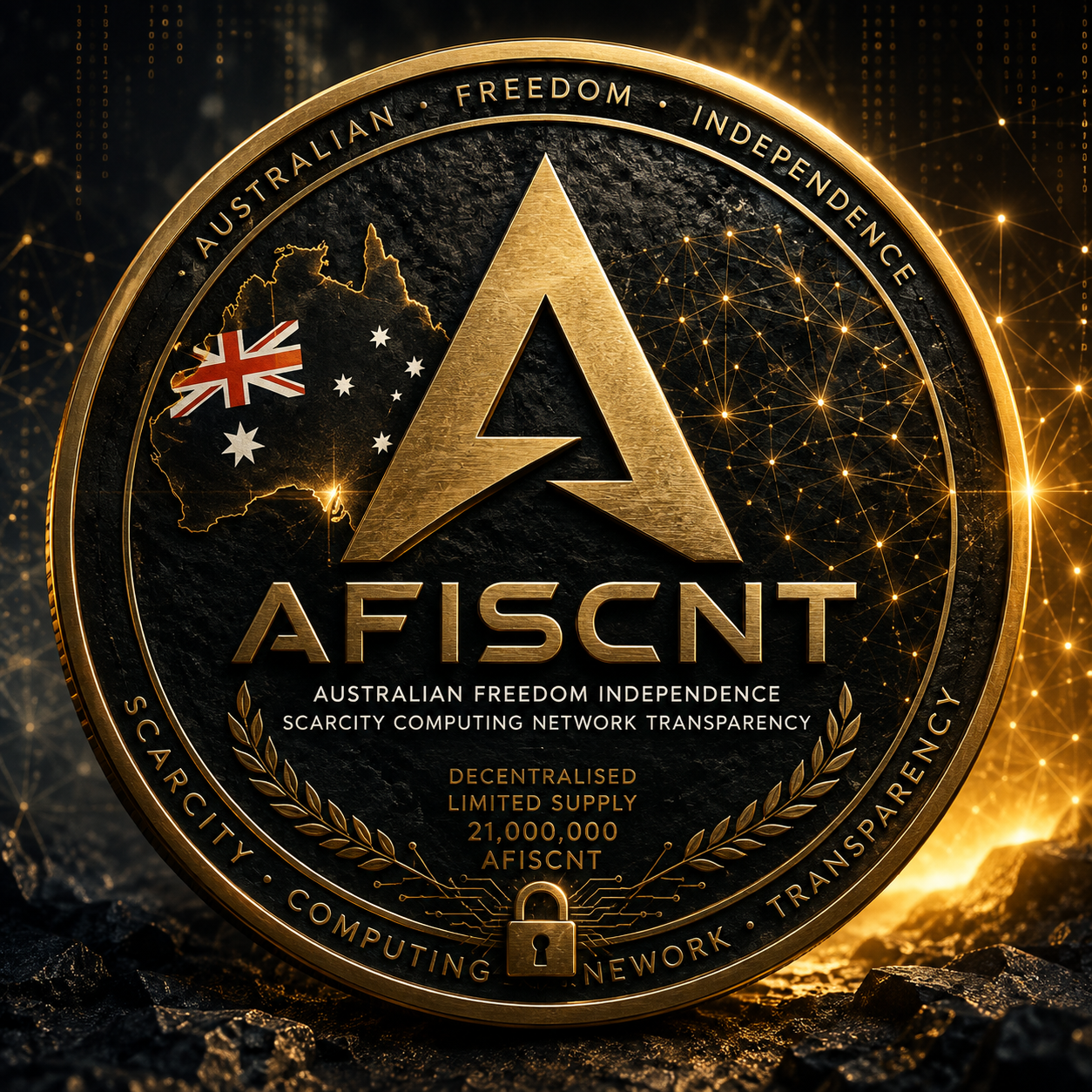 AFISCNT coin emblem